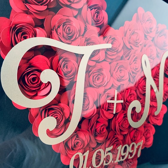 Roses heart shadow box - Picture 4 of 16